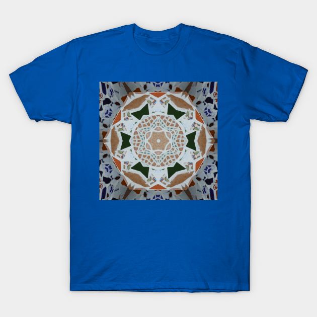 Tile Fragments Mandala T-Shirt by Gilded Age